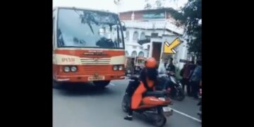 Kerala-Brave-Woman-Blocks-Bus-Driving-In-Wrong-Lane-IFORHER