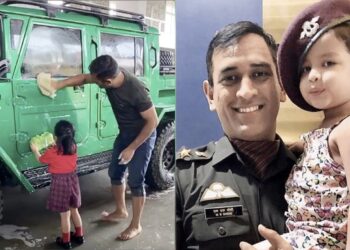 Dhoni-Ziva-Washing-New-Car-Video