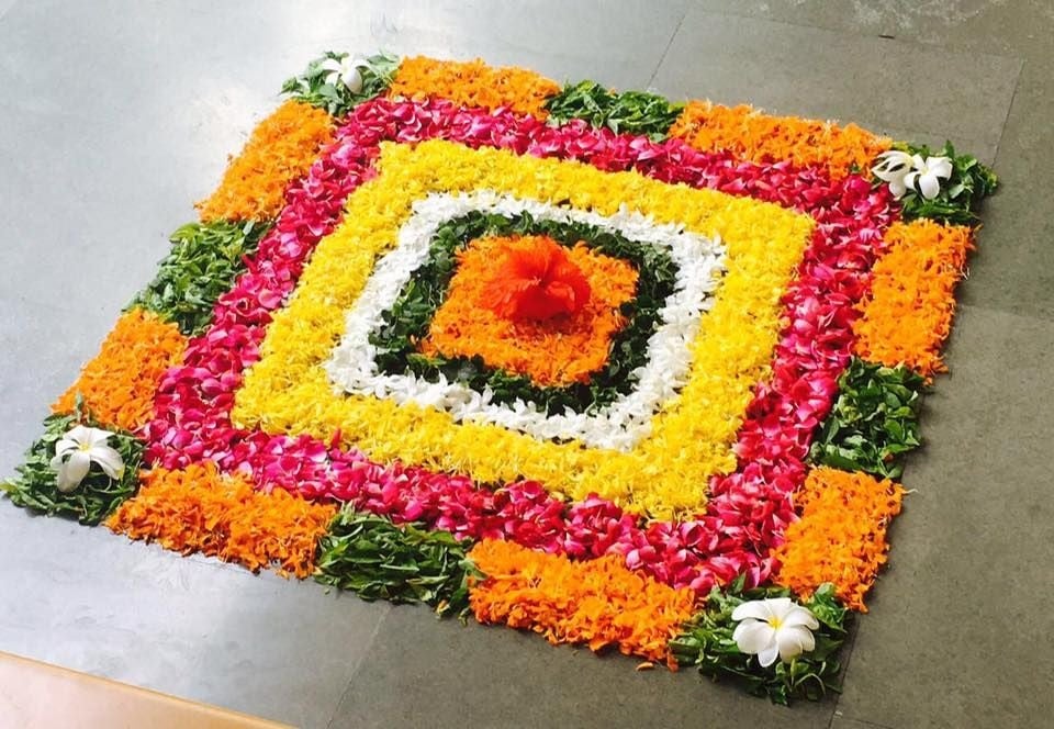 15 Beautiful & Colorful Flower Rangoli Designs Ideas For Pongal 2020
