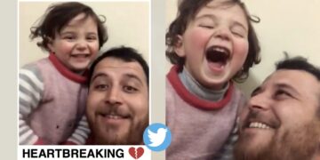 Syrian-father-daughter-laughing-games-bomb