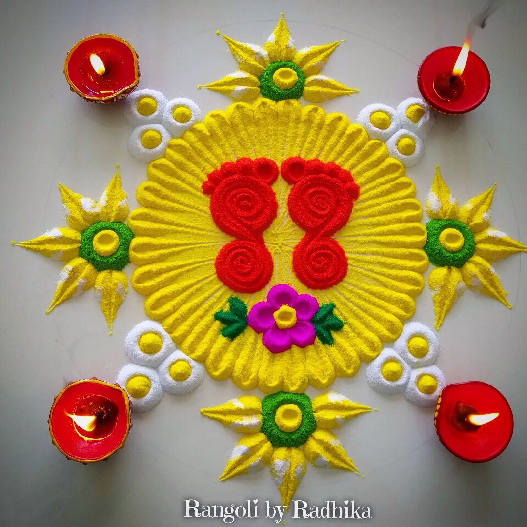 Easy Laxmi Rangoli Laxmi Pada Kolam 37