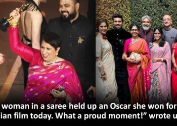 Guneet Monga RRR Team Saree Oscar