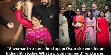 Guneet Monga RRR Team Saree Oscar