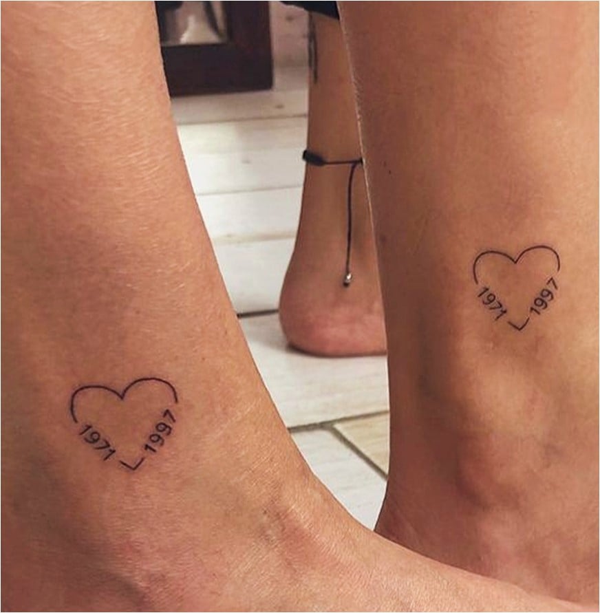 Birth year tattoos for mom and daughter