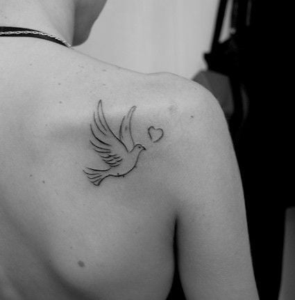 Dove with heart tattoo-23