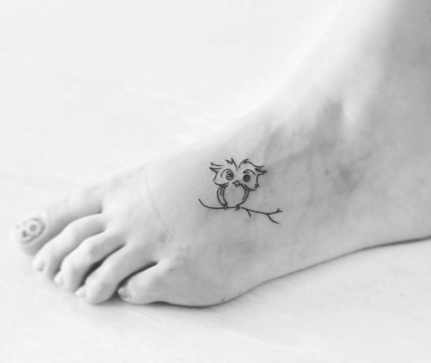Tiny foot owl tattoo-40