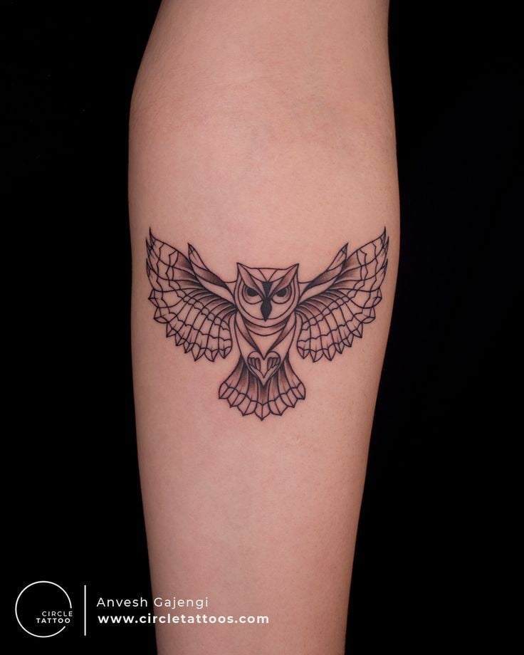 Geometric owl tattoo-02