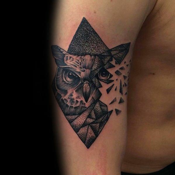 Forearm owl tattoo-15