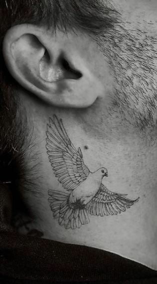 Neck dove Tattoo -18