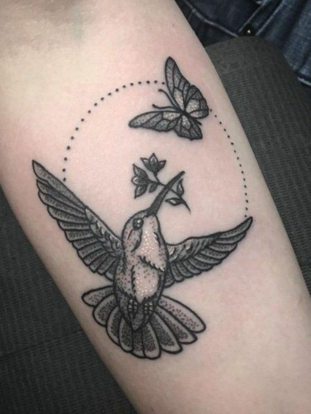 Birds and butterfly tattoo-39