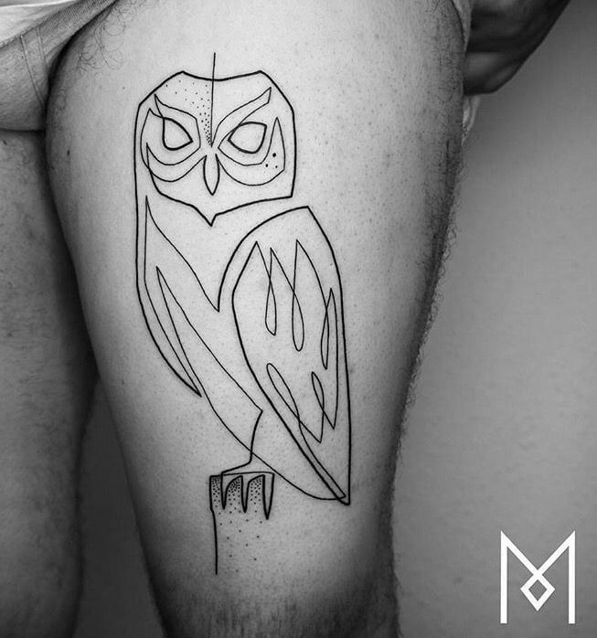 Stencil owl Tattoo-05