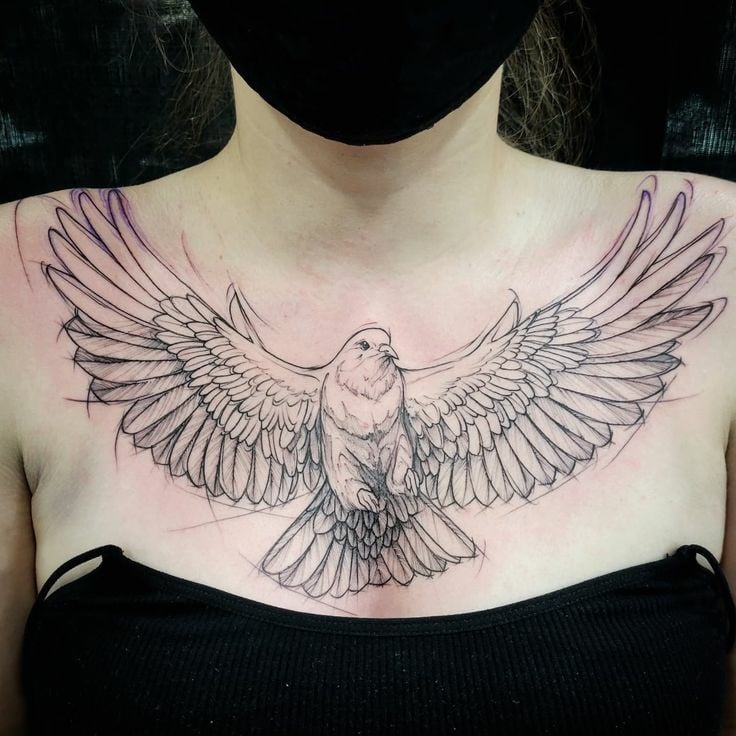 Chest dove Tattoo-07