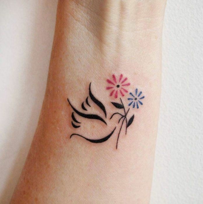 Cute dove tattoo-43