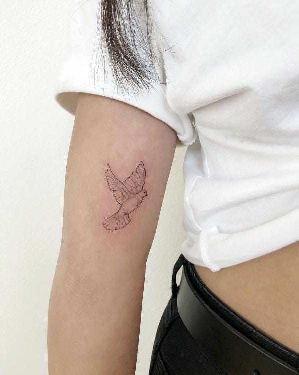 Dove on forearm tattoo- 09
