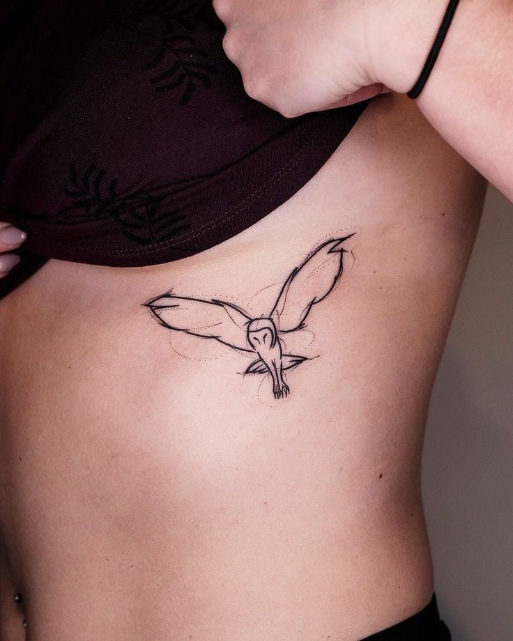 Minimalistic owl tattoo-23