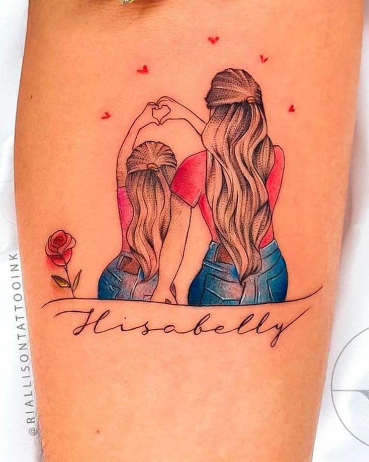 Mom and daughter memorial tattoo-12
