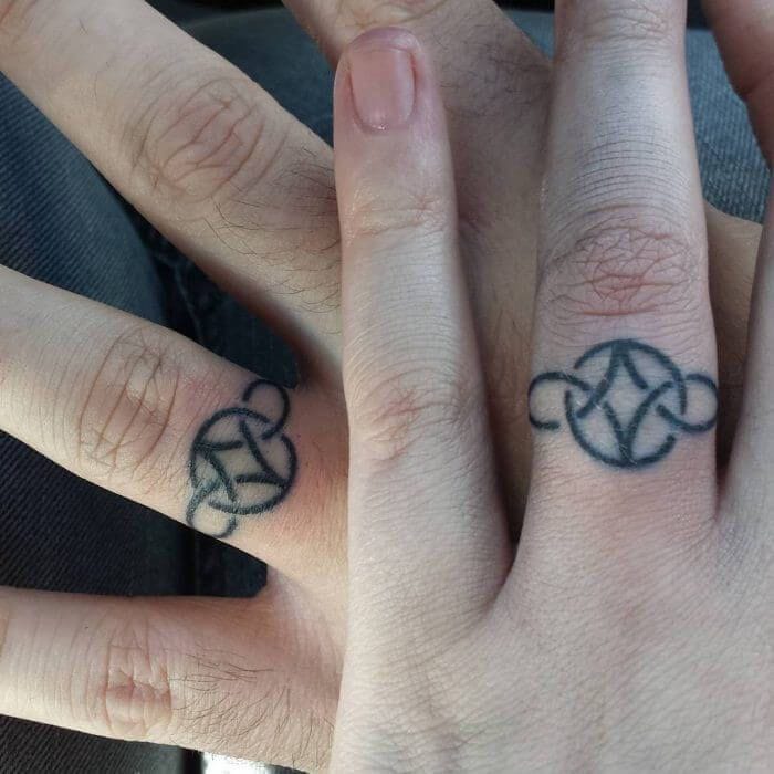 Celtic symbol finger tattoo