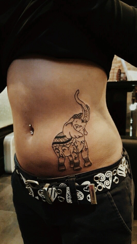 Elephant Stomach Tattoo-40