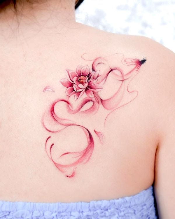 Dragon and lotus tattoo