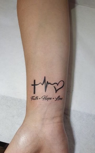 Faith Hope Love Cross Tattoo