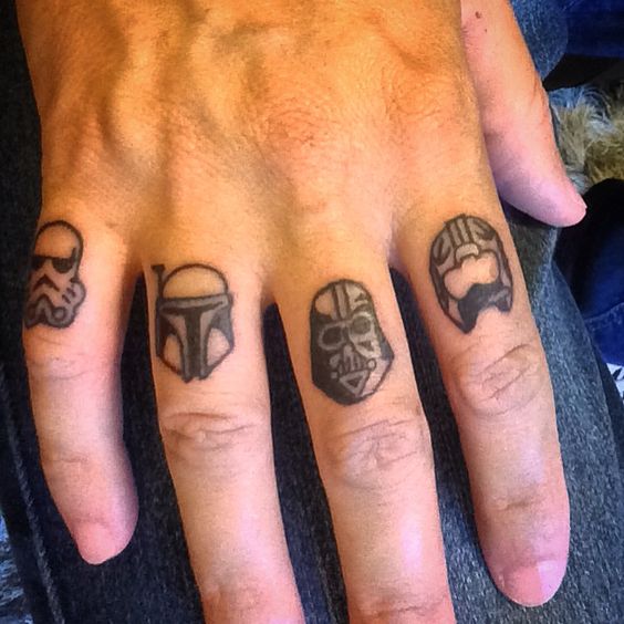 Star Wars Tattoo On Fingers