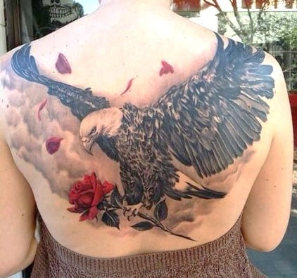 Floral Eagle Tattoo
