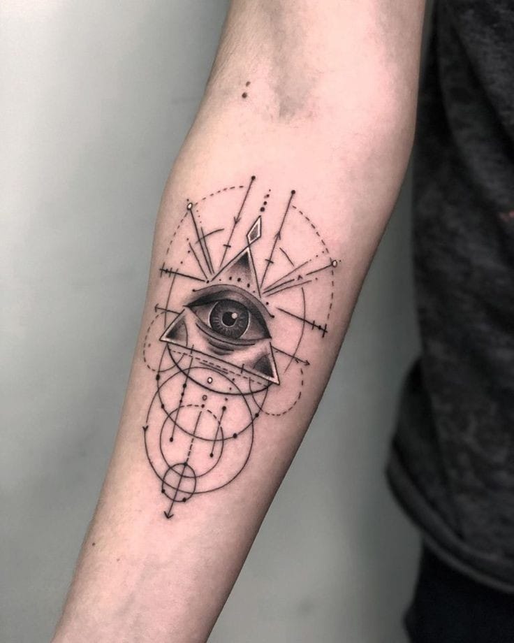 Geometric eye tattoo