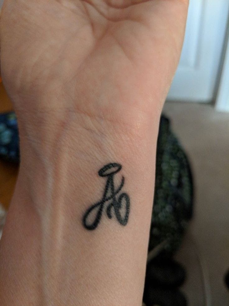 Halo A letter tattoo