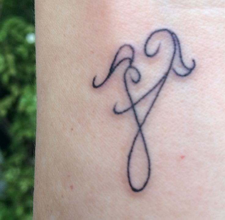 Hidden A letter tattoo