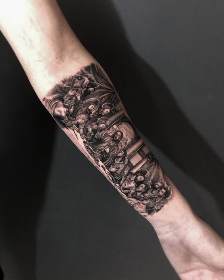 Jesus with his disciples tattoo