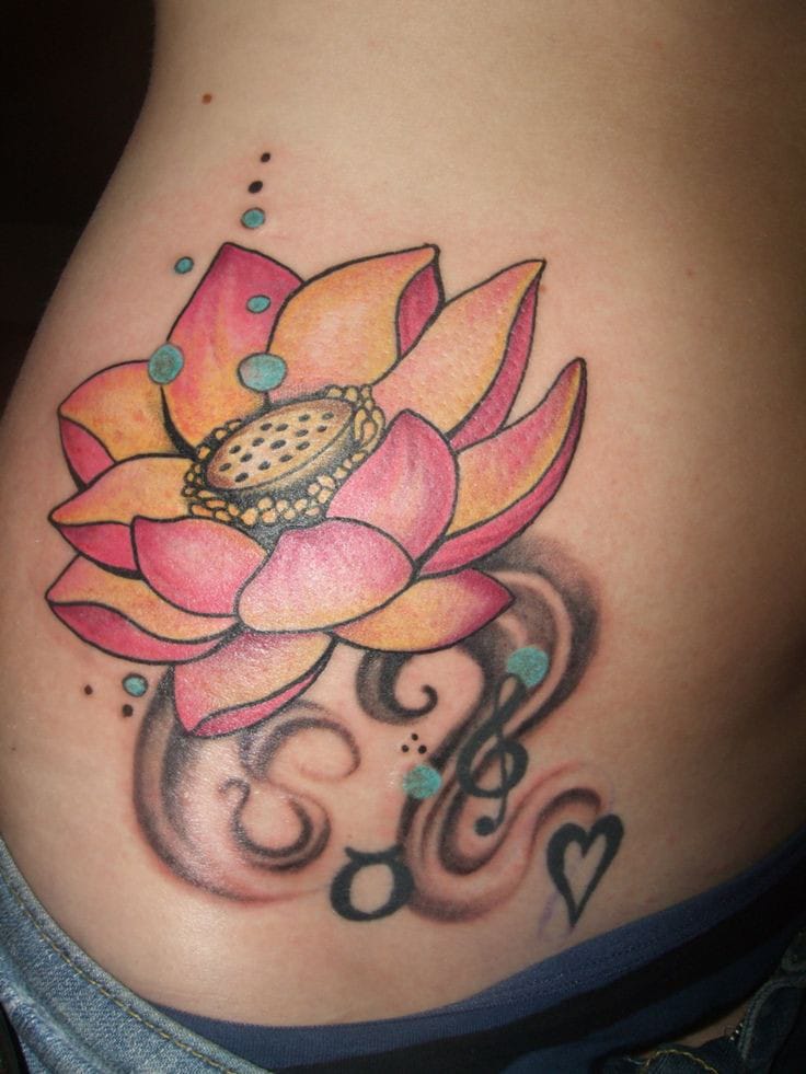 Lotus with music notes