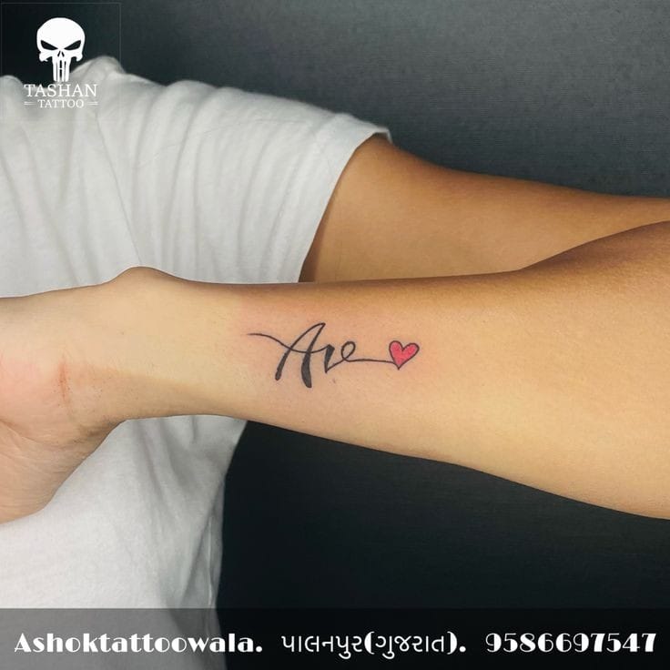 Love A letter tattoo