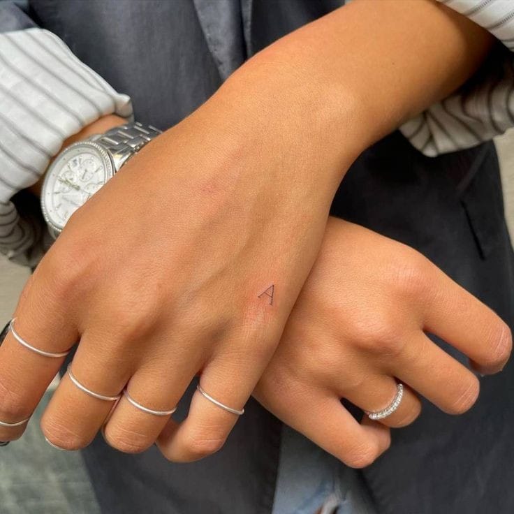 Minimalist A letter tattoo