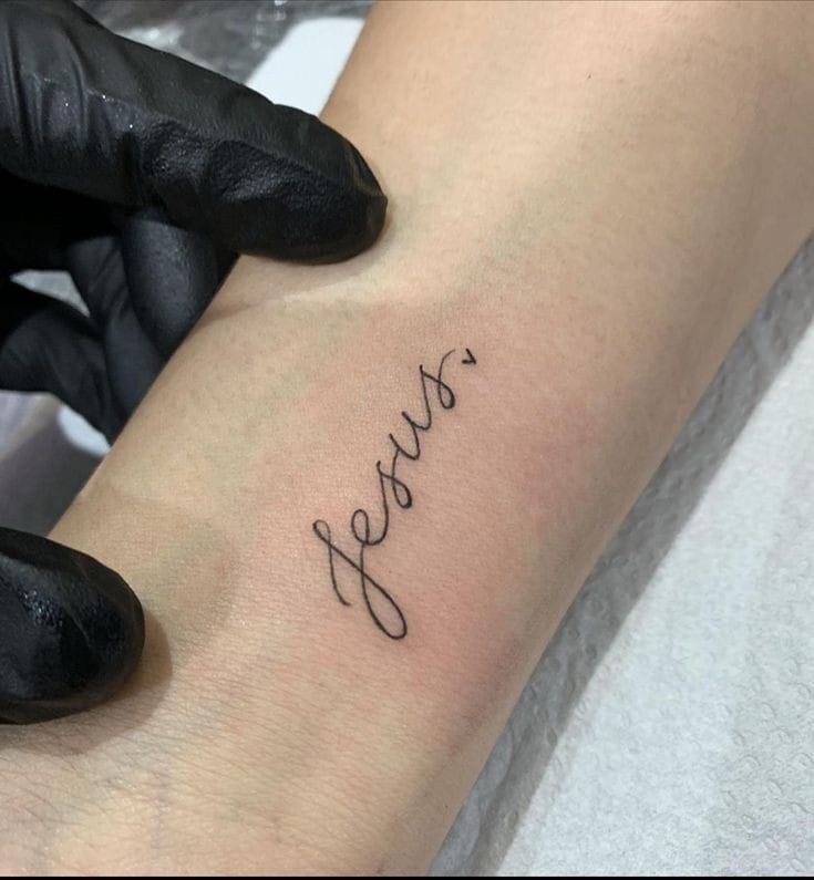 Minimalist Jesus tattoo