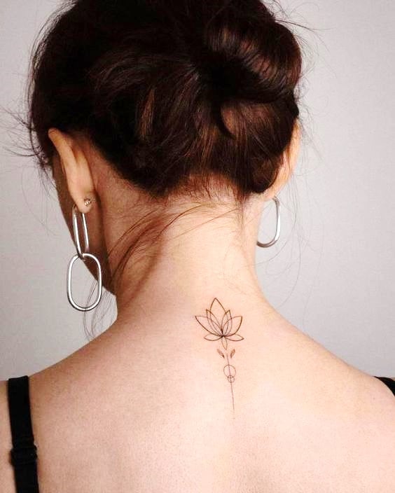 Neck Tattoo Lotus - 01
