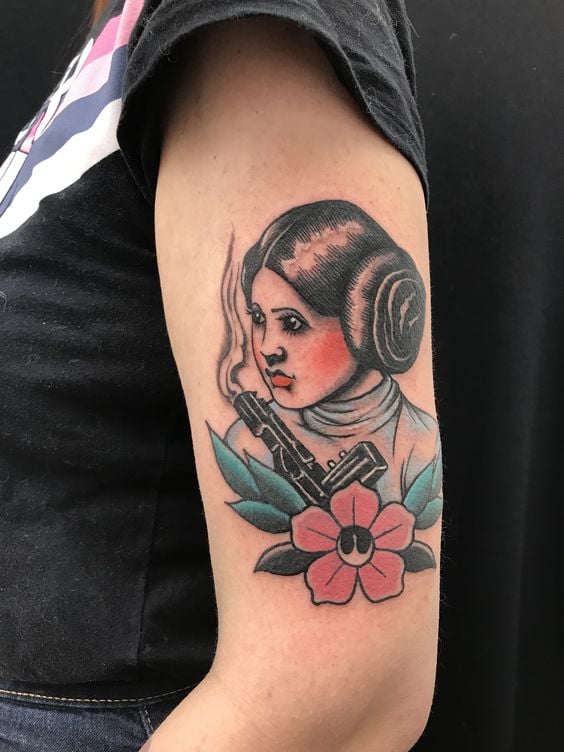 Princess Leia from Star Wars tattoo 