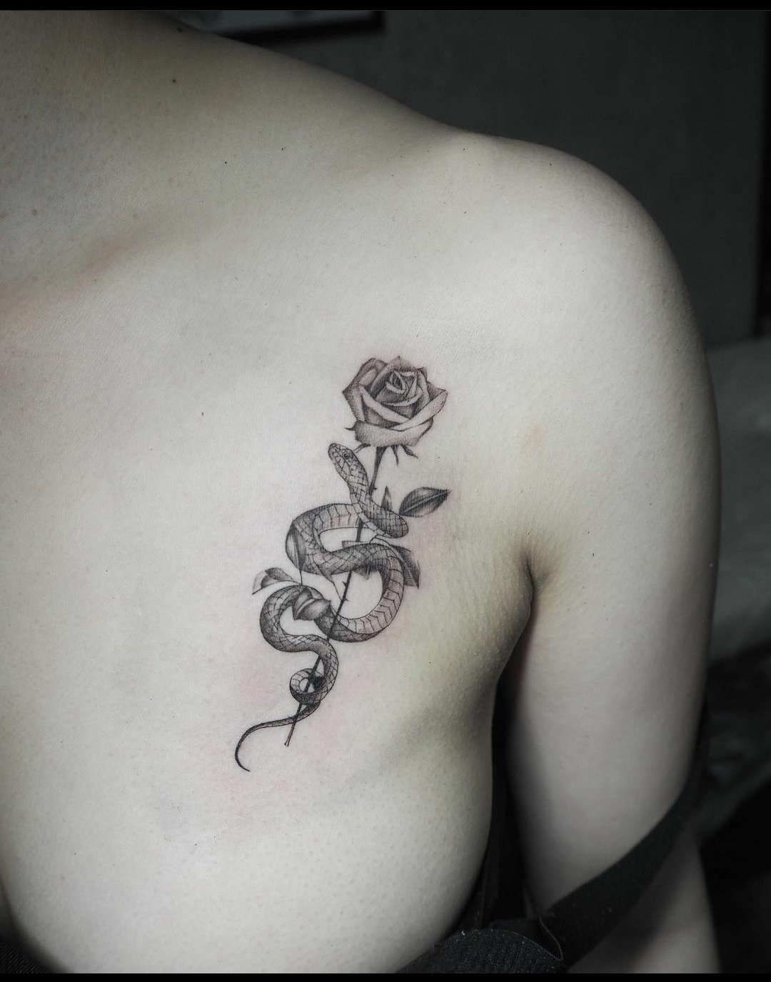 Rose and snakes tattoo -15