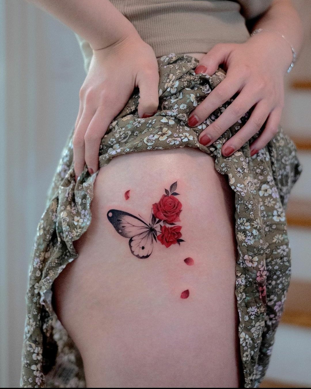 Rose and Butterfly tattoo-22