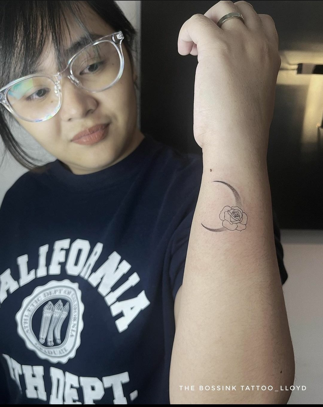 Moon and Rose tattoo -29