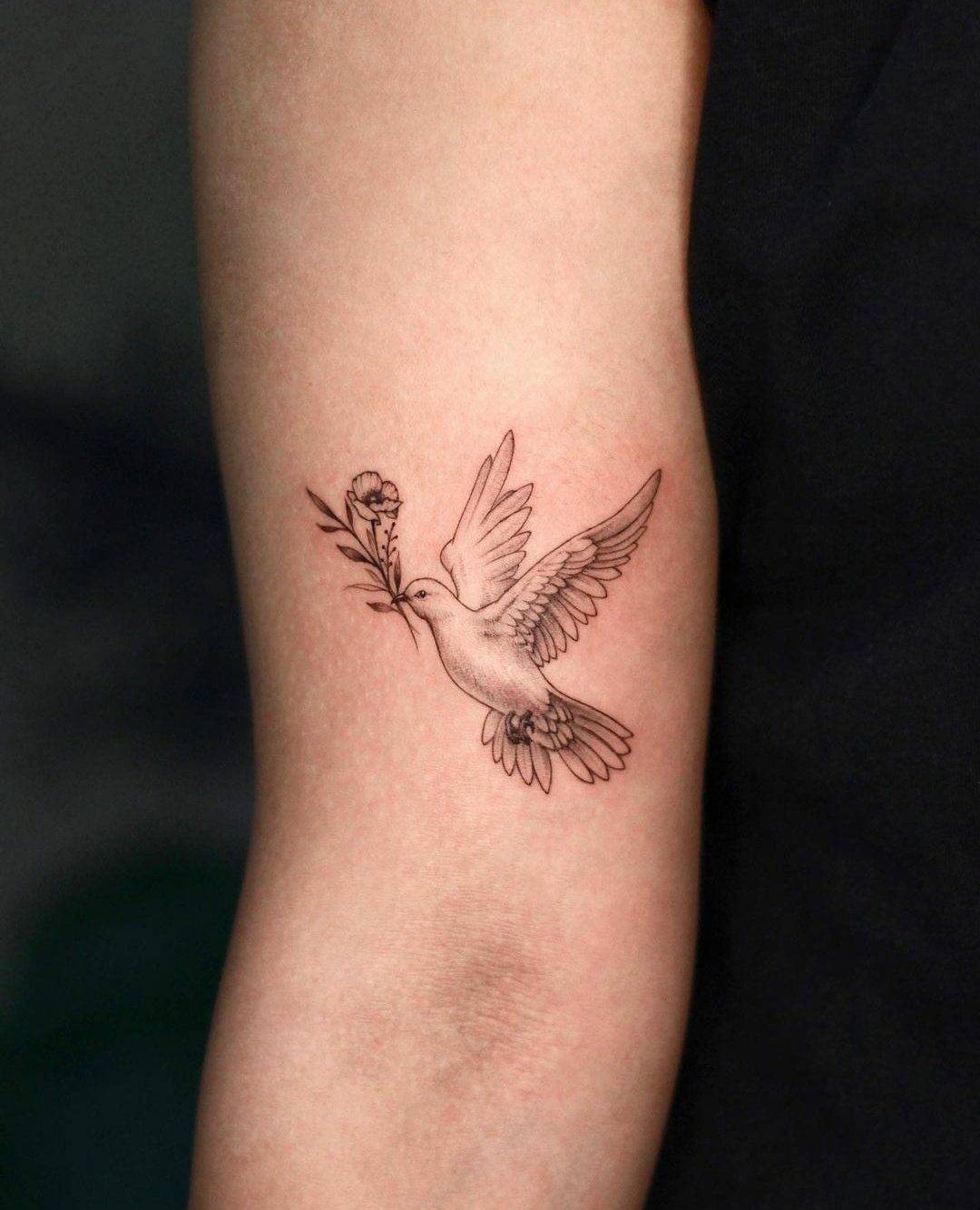 Flying dove tattoo-15
