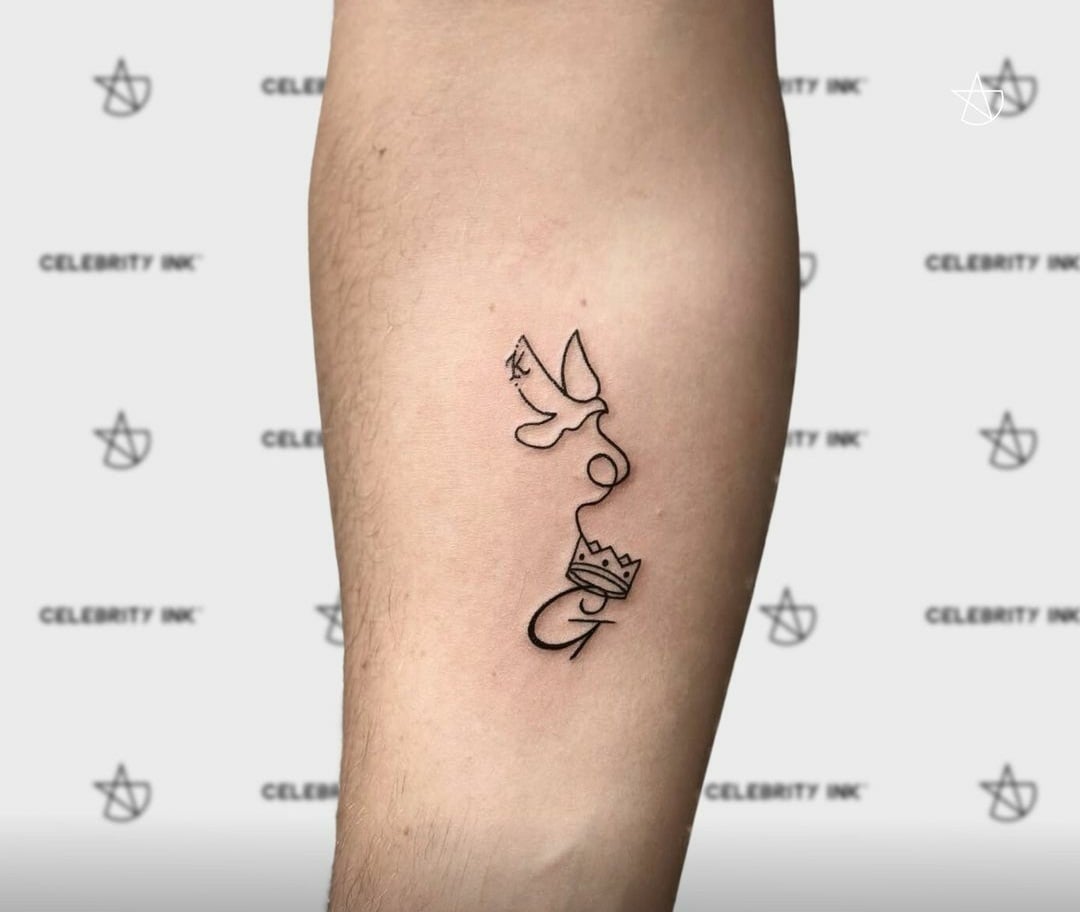Dove, Crown and letter tattoo-35