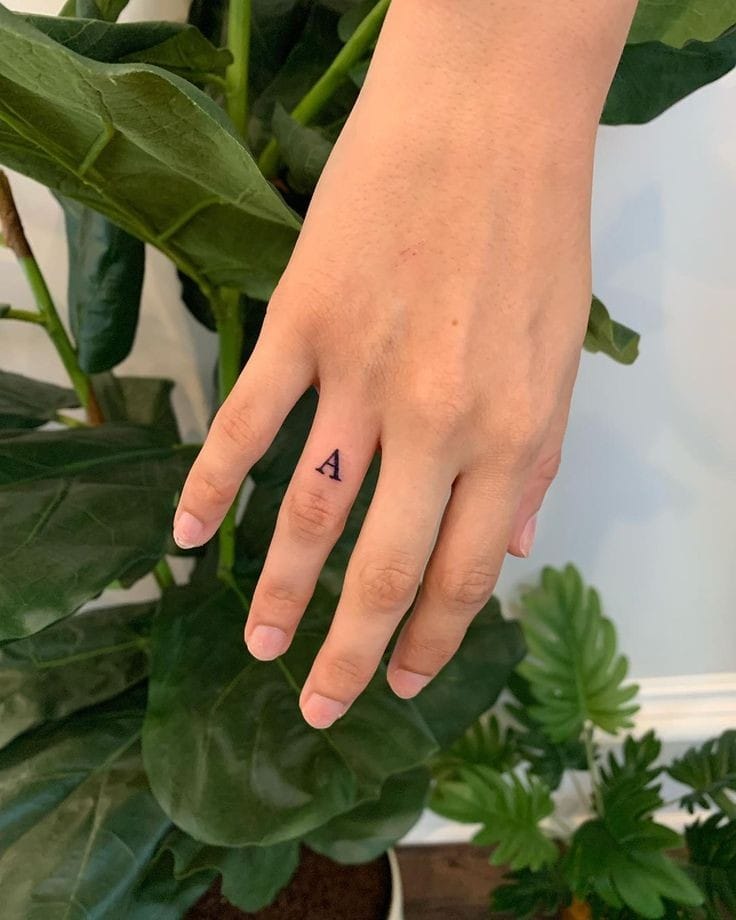 Simple A letter tattoo
