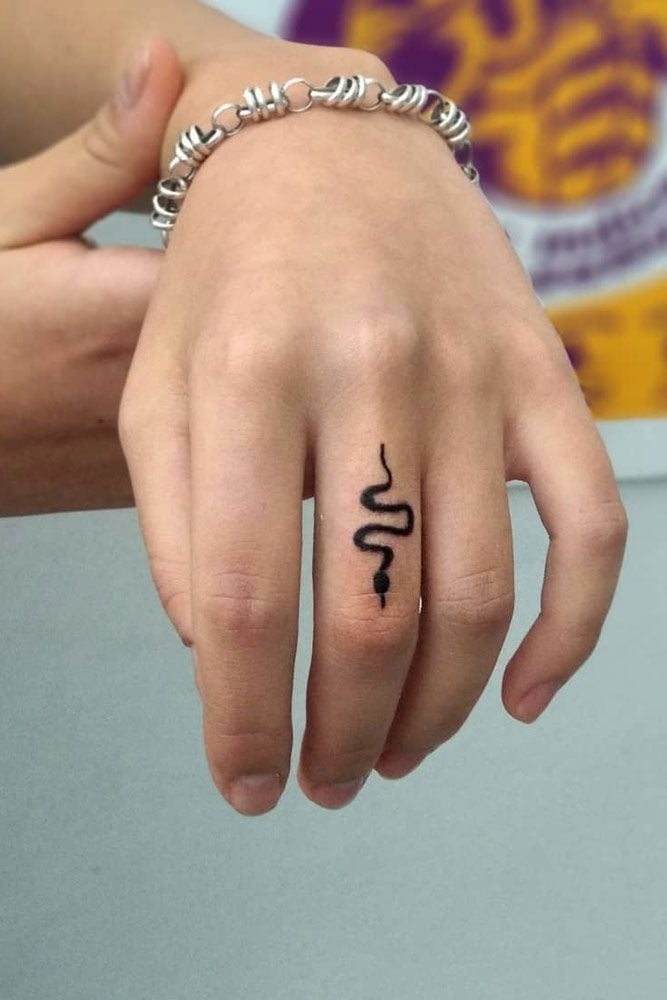 Snake Finger Tattoo