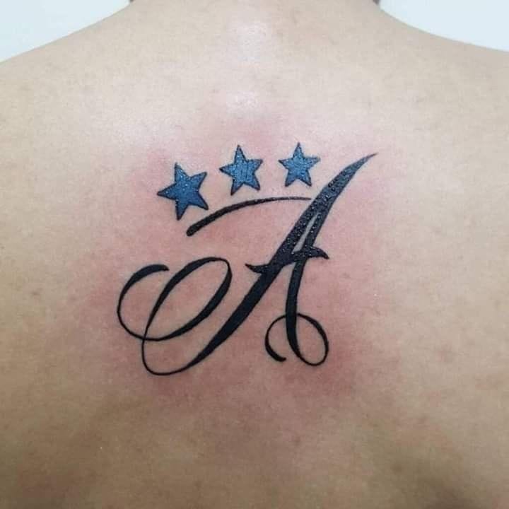 Star A letter tattoo