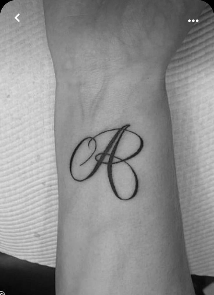 Stylish A letter tattoo