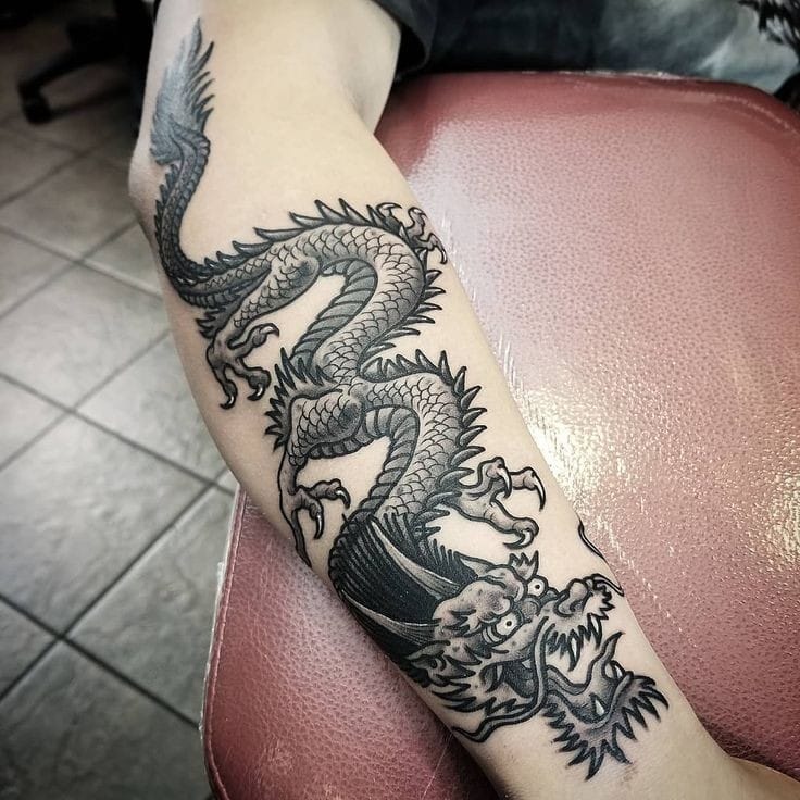 Traditional dragon tattoo