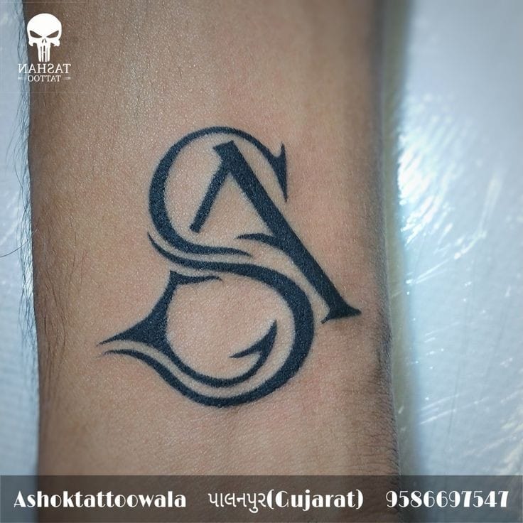 Tribal A letter tattoo