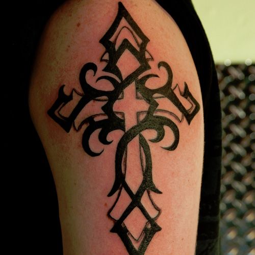 Tribal Cross Tattoo