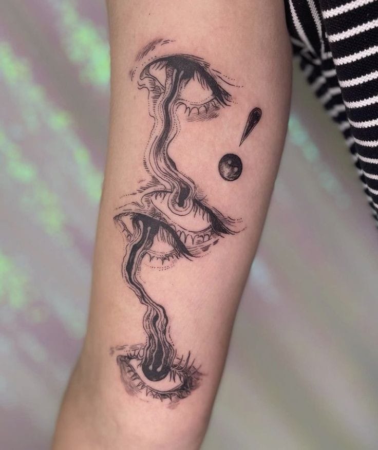 Trippy eye tattoo