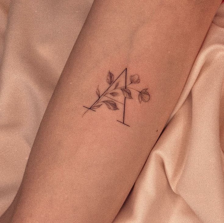 Unique A letter tattoo